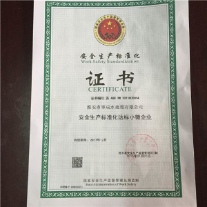 安全生產(chǎn)標(biāo)準(zhǔn)化證書 安全生產(chǎn)標(biāo)準(zhǔn)化證書